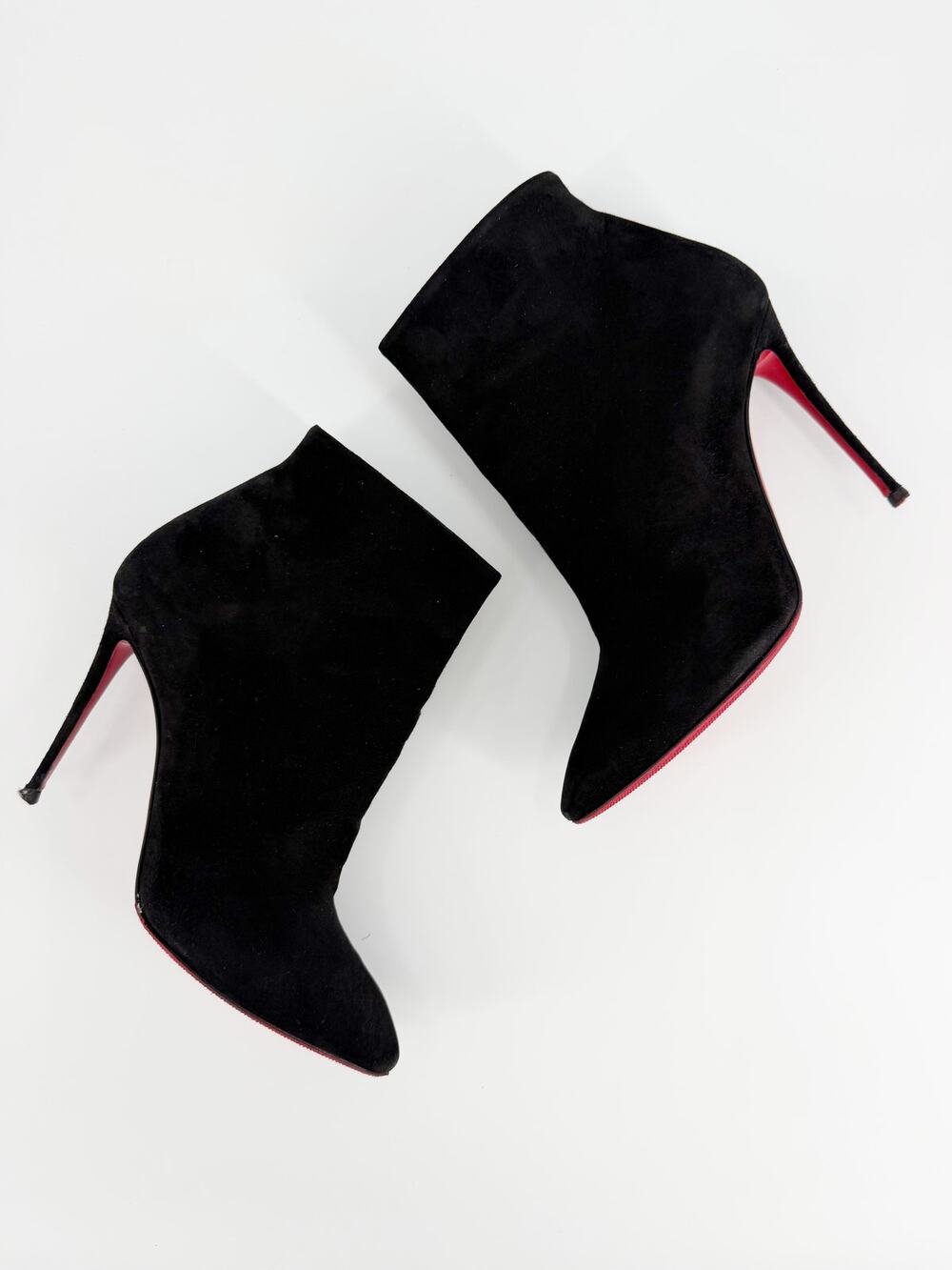 Christian Louboutin Eloise Booty 100 Black Suede Ankle Boots Size 39 EU Box Bag